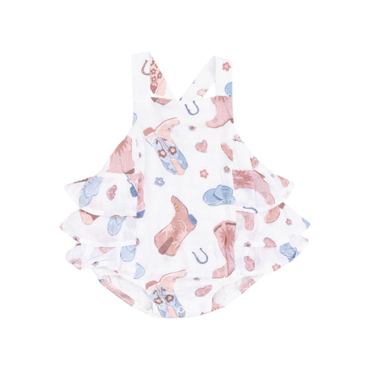 Girl Cowboy Boots Sunsuit