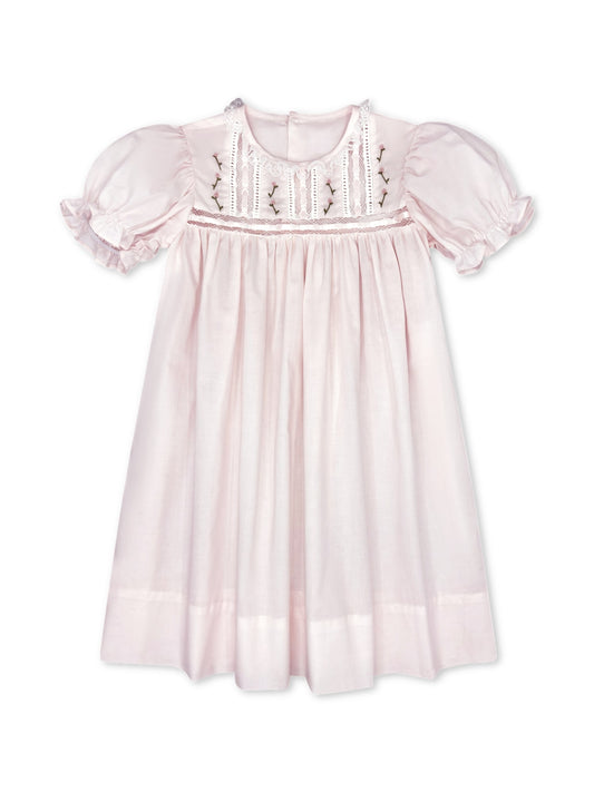 Elizabeth Dress - Pink/Rose Embroidery