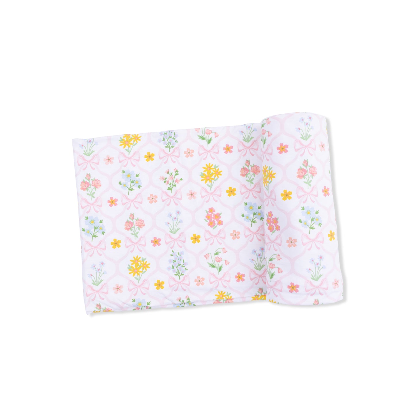 Spring Blooms Bow Trellis Swaddle Blanket