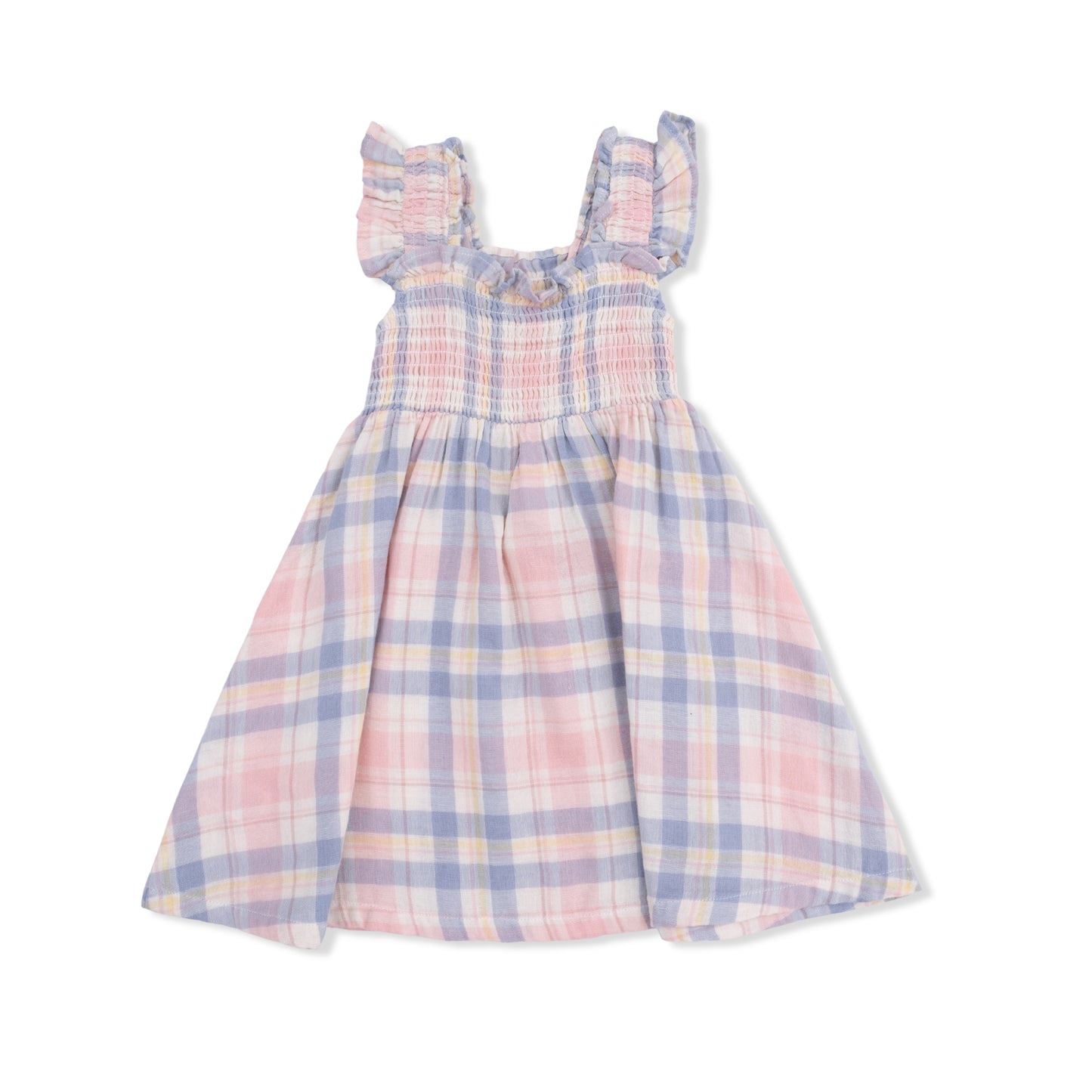 Dusty Plaid Smocked Sundress
