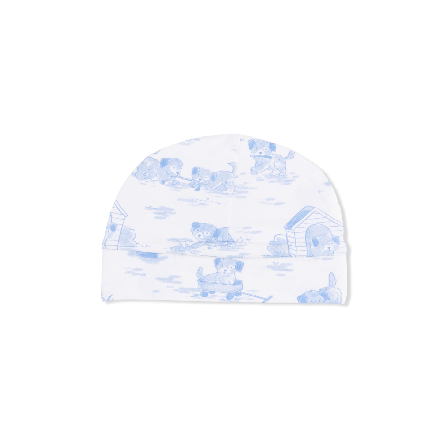 Puppy Toile Blue Hat