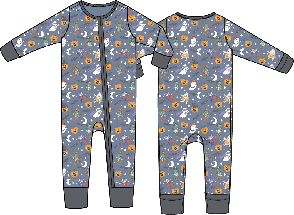 Halloween Monster Dress Up Blue - Zipper Sleeper