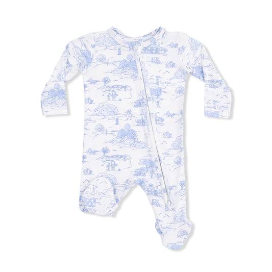 Golf Toile Zipper Footie