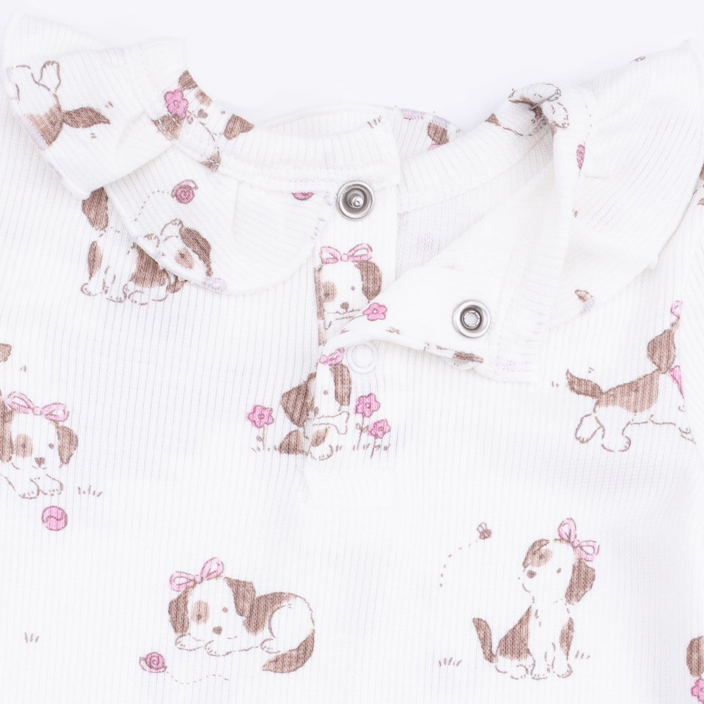 Explorer Puppy Pink - Long Sleeve Ruffle Pant Set