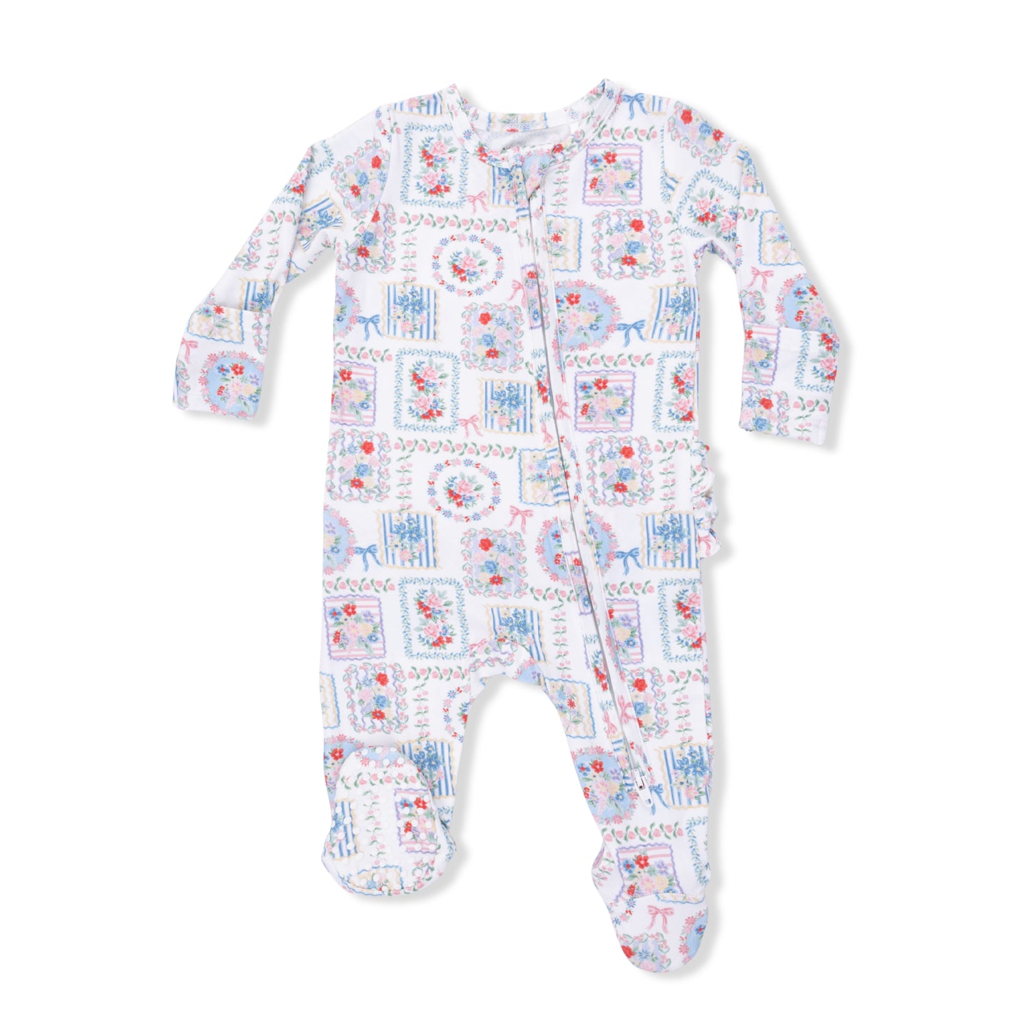 Julep's Floral Patchwork Zipper Footie