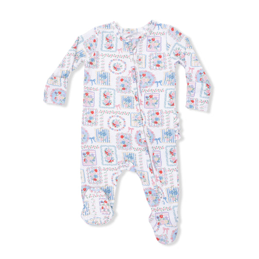 Julep's Floral Patchwork Zipper Footie