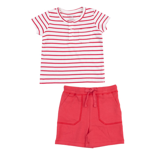 Red Stripe Short Set