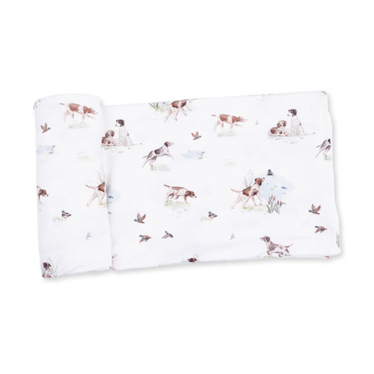 Pointer Pups and Duck Buddies Swaddle Blanket