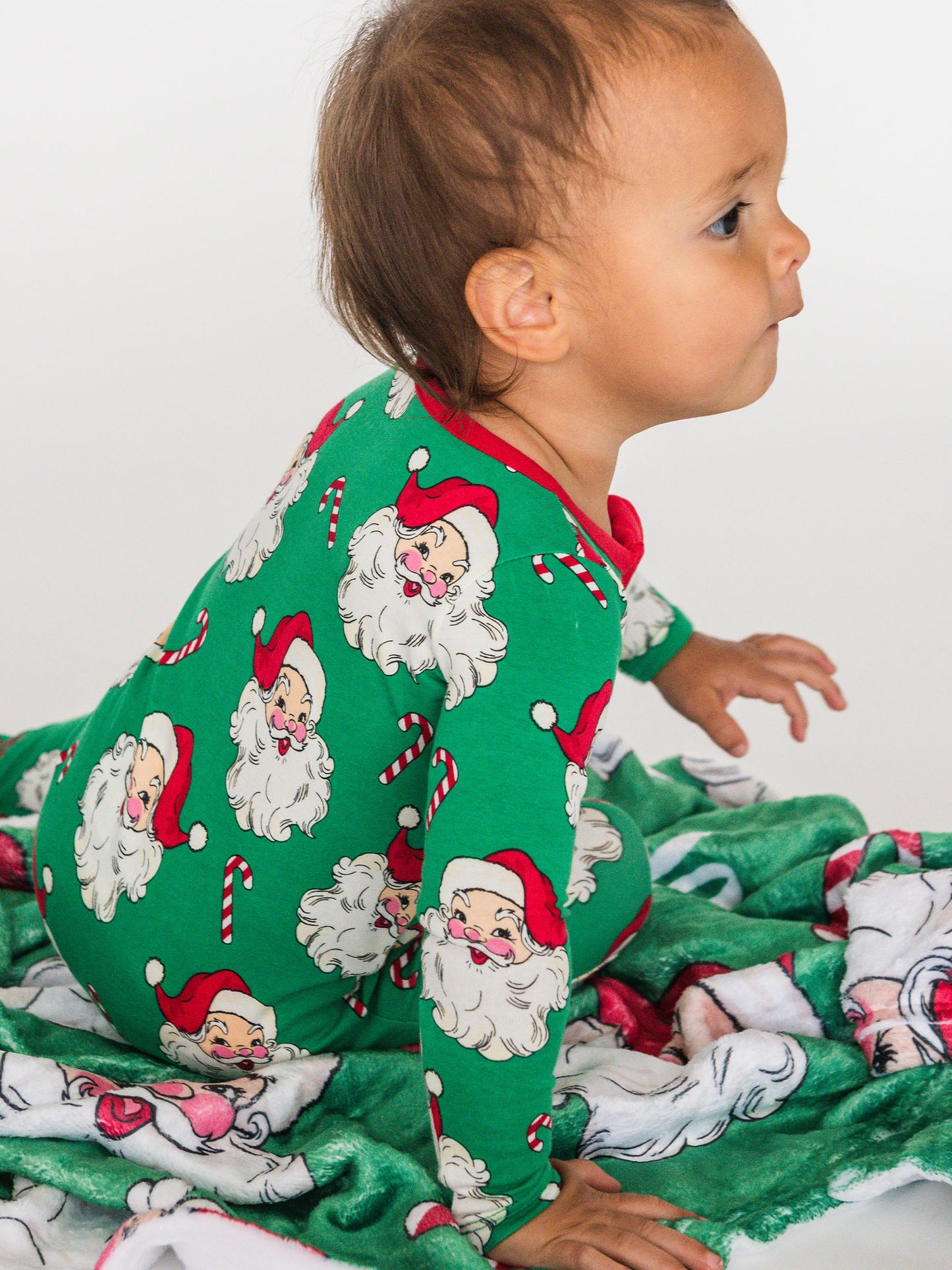 Green Santa Joy Footie Pajamas