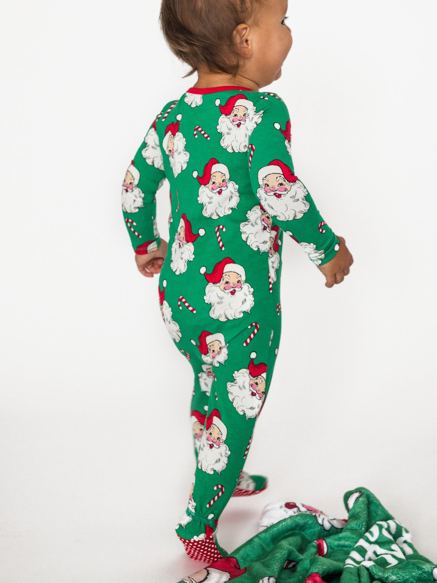 Green Santa Joy Footie Pajamas