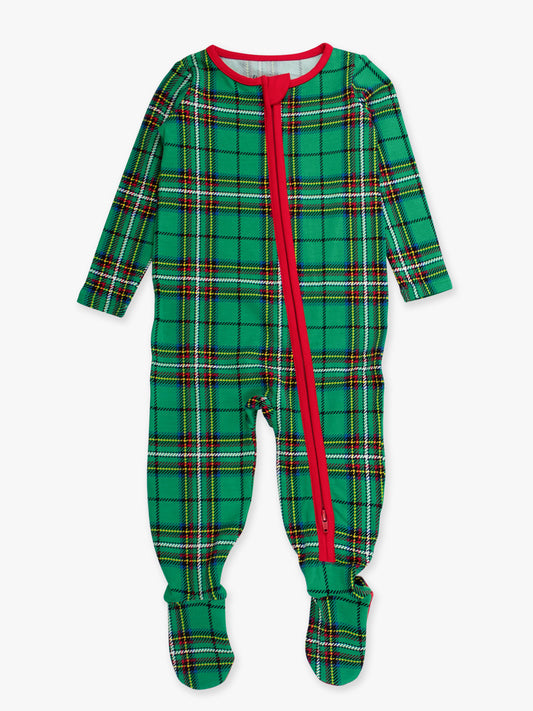 Green Nicholas Plaid Footie Pajamas
