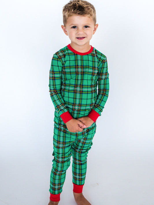 Green Nicholas Plaid Long Sleeve Pajama Set
