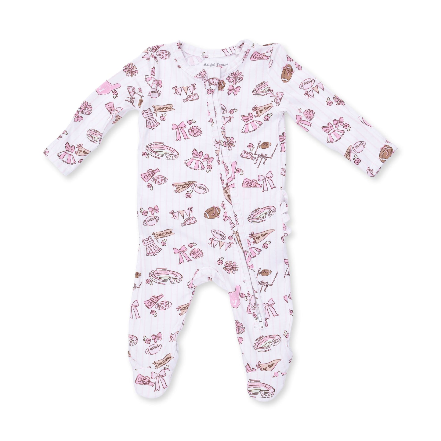 Football Cheer Nursery - 2 Way Zipper Footie
