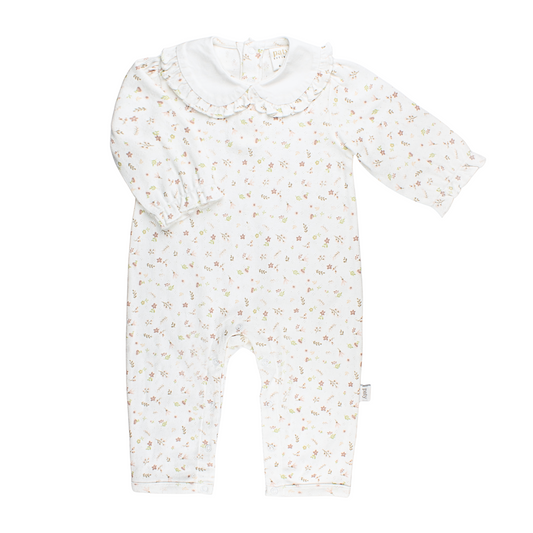 Girls Pointelle Knit Romper - Faith Floral