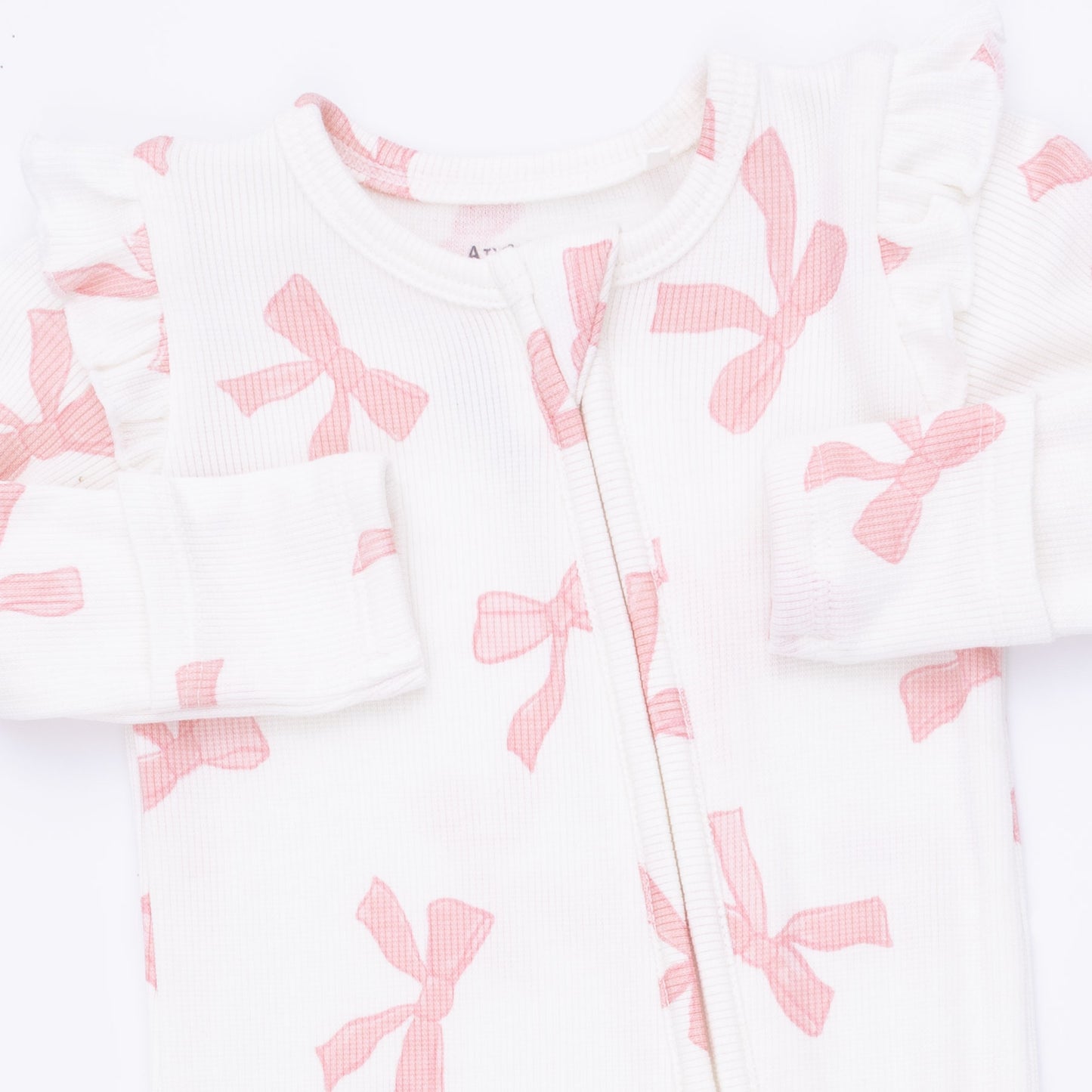 Pretty Bows - 2 Way Zipper Footie