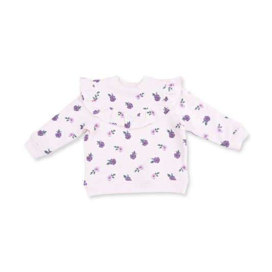 Violetta Floral - V-Ruffle Sweatshirt