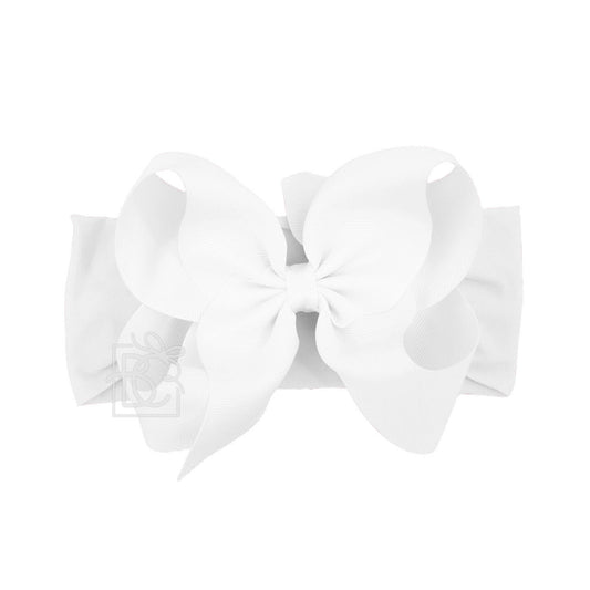 Wide Pantyhose Headband - White 5.5"